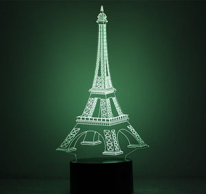 EIFFEL TOWER PARIS 3D Acrylic LED 7 Colour Night Light Touch Table Lamp