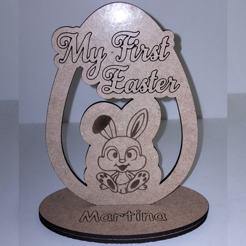 Easter Bunnies Egg  Free Standing MDF wood