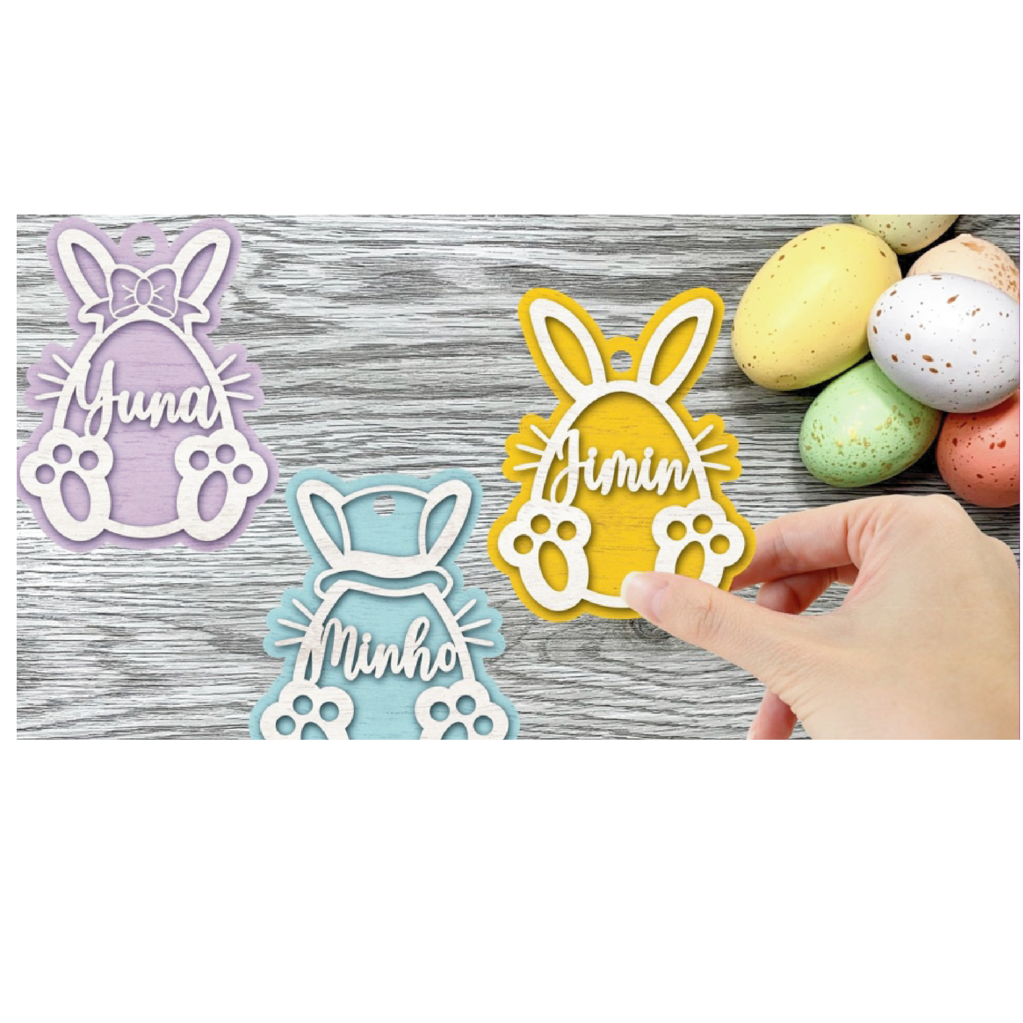 Easter Rabbit Coloured Dangler