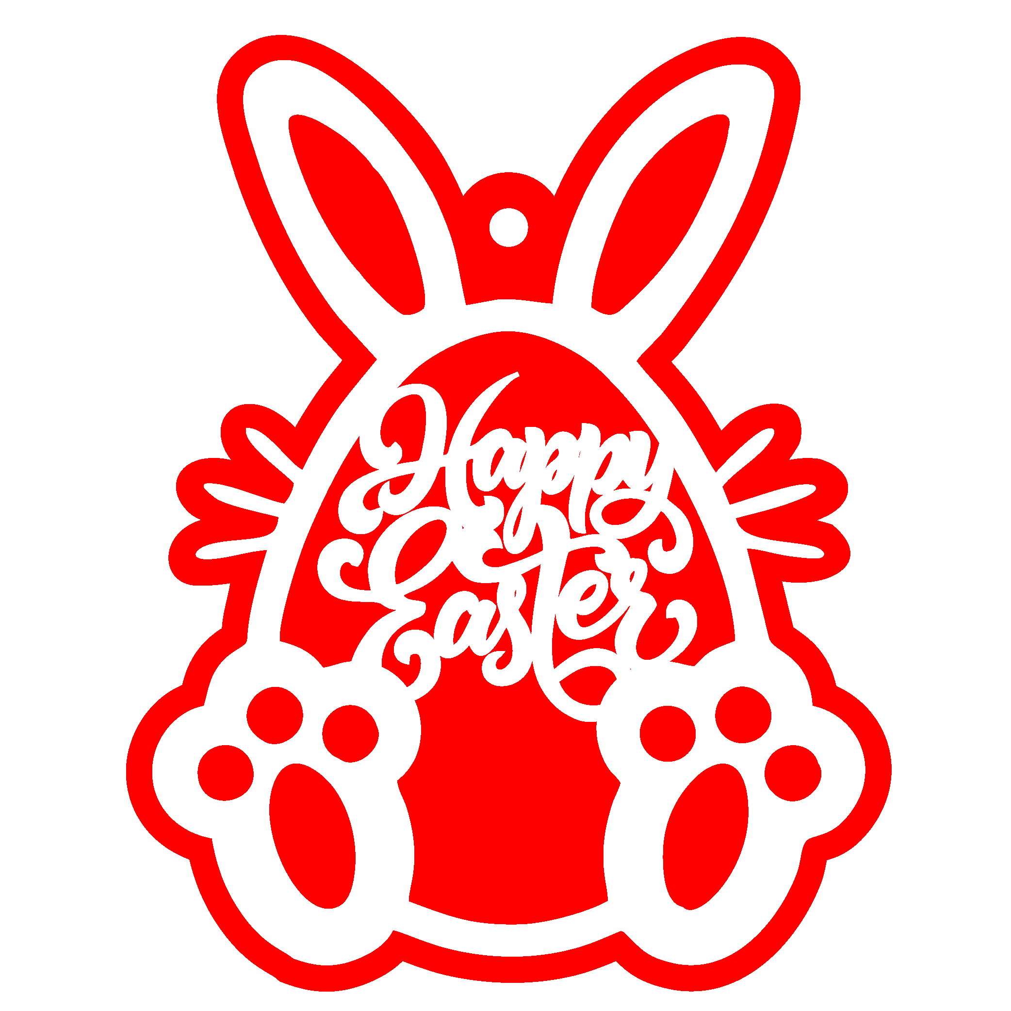 Easter Rabbit Coloured Dangler