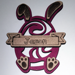 Load image into Gallery viewer, Easter Bunny Egg Name MDF Wood
