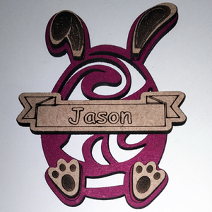 Easter Bunny Egg Name MDF Wood