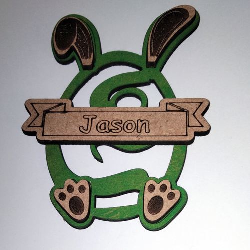 Easter Bunny Egg Name MDF Wood