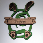 Load image into Gallery viewer, Easter Bunny Egg Name MDF Wood
