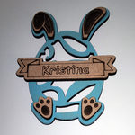 Load image into Gallery viewer, Easter Bunny Egg Name MDF Wood
