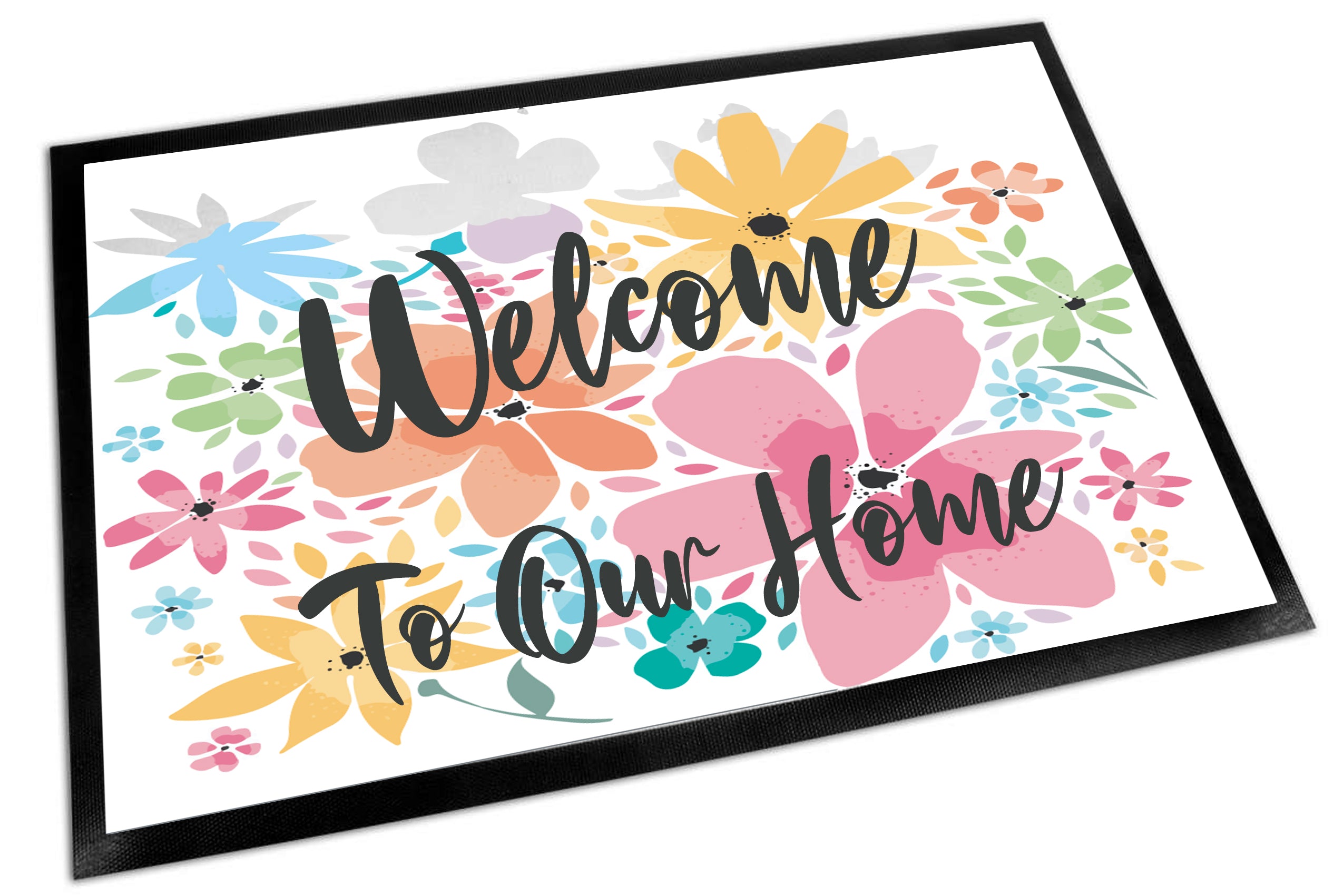 Personalised doormat with rubber edges, non-slip,