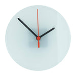 Load image into Gallery viewer, Personalised Clock,  20cm Glass Round, Black/Red Plastic Hands
