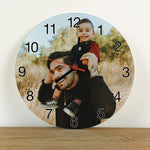 Load image into Gallery viewer, Personalised Clock, 18 cm Glass Round, Black/Red Plastic Hands
