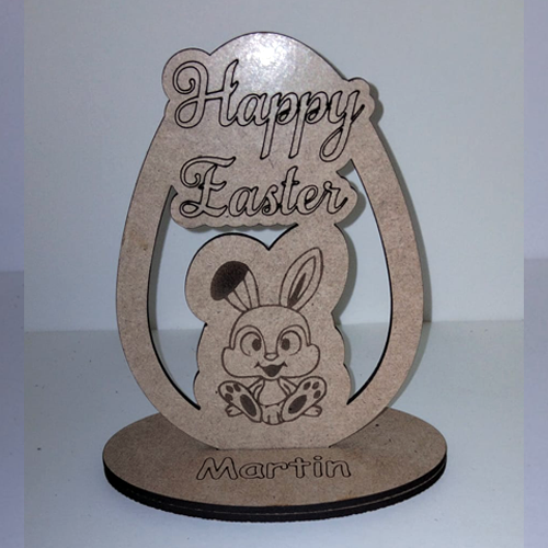 Easter Bunnies Egg  Free Standing MDF wood