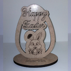 Easter Bunnies Egg  Free Standing MDF wood