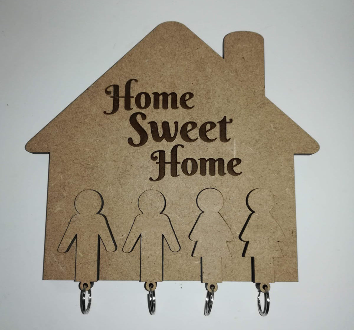 Home Sweet Home Key Holder MDF wood x 4 keys