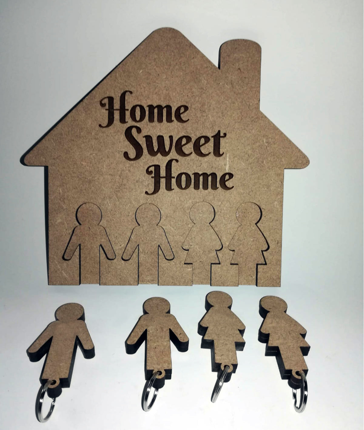 Home Sweet Home Key Holder MDF wood x 4 keys