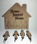 Load image into Gallery viewer, Home Sweet Home Key Holder MDF wood x 4 keys
