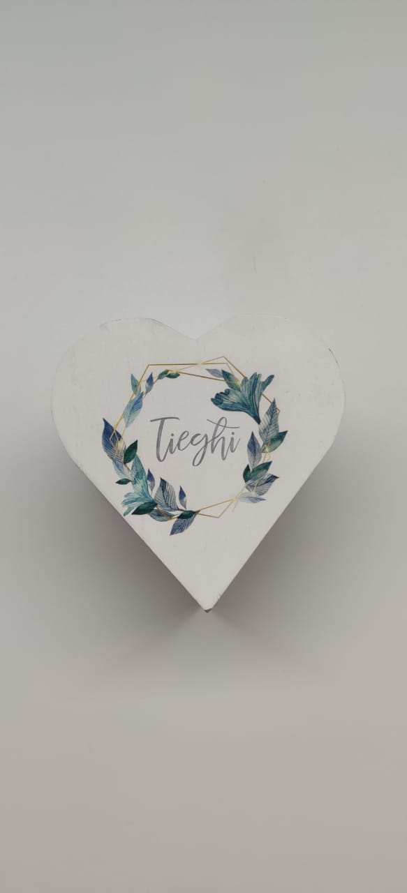 Personalised Large 15.5cm Wooden Hinged Heart Trinket Or Keepsake Box