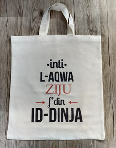 “INTI L-AQWA ZIJU ” Personalised Tote bag linen