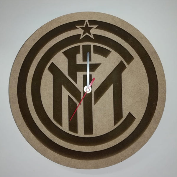 Football Team Laser Engraved MDF Wood Wall Clock