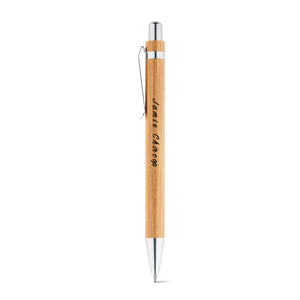 Personalised Ball pen and mechanical pencil set in bamboo