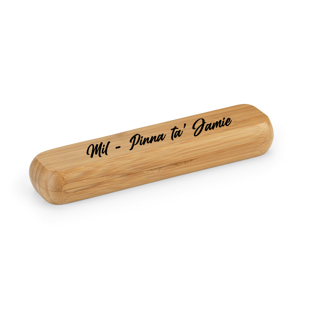 Personalised Bamboo ball pen in a bamboo case
