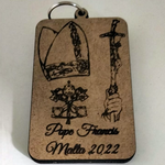 Load image into Gallery viewer, Pope Francis Keyring Rectangular MDF Wood
