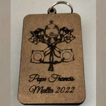 Load image into Gallery viewer, Pope Francis Keyring Rectangular MDF Wood
