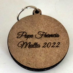 Load image into Gallery viewer, Pope Francis Keyring Round MDF Wood
