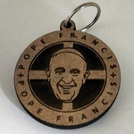 Load image into Gallery viewer, Pope Francis Keyring Round MDF Wood
