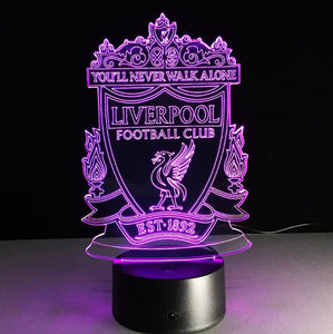 Football Teams Acrylic 3D Lamp LED 7 Colour Night Light Touch Table