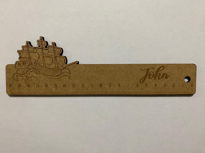 Personalised Laser Engraving Ruler Mdf Wood 20cm