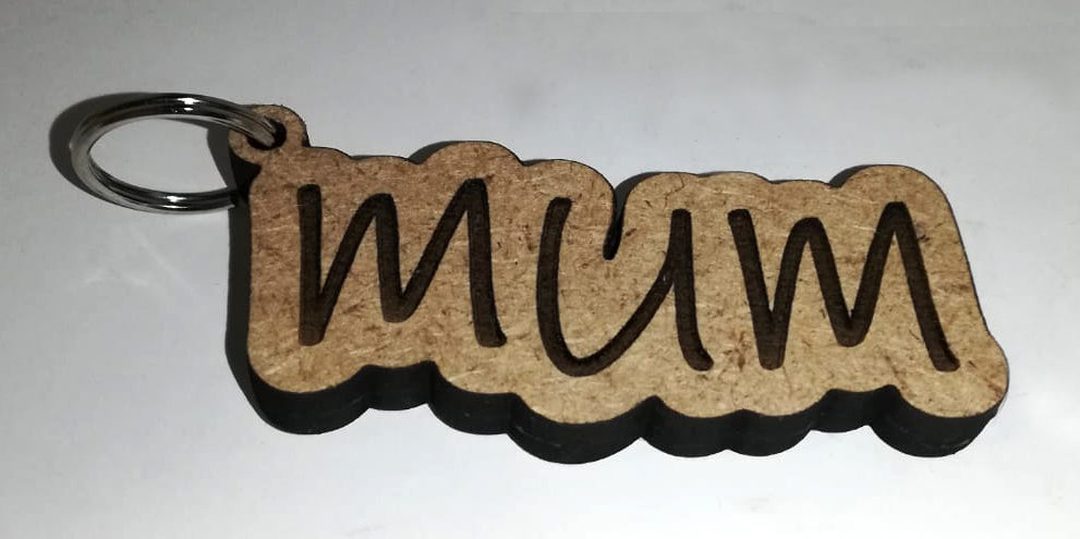 MUM Keyring laser engraved