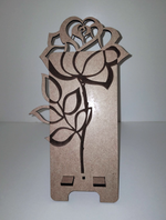 Load image into Gallery viewer, Mobile Phone Stand Rose MDF Wood
