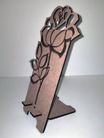 Load image into Gallery viewer, Mobile Phone Stand Rose MDF Wood
