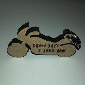 Motorbike Key-ring Drive Safe I Love You