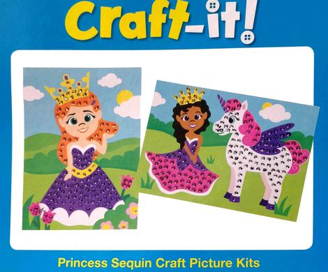 Princess Sequin Craft Kit - Pack of 4