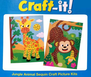 Jungle Animal Sequin Craft Kit - Pack of 4