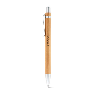 Personalised Ball pen and mechanical pencil set in bamboo