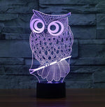 Load image into Gallery viewer, Owl Acrylic Lamp 3D Acrylic LED 7 Colour Night Light Touch Table
