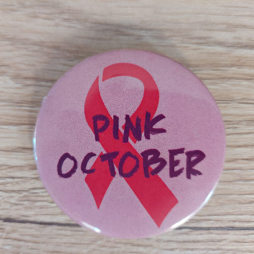Pink October Badge Metal Pin
