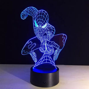 Spiderman Acrylic 3D Lamp LED 7 Colour Night Light Touch Table