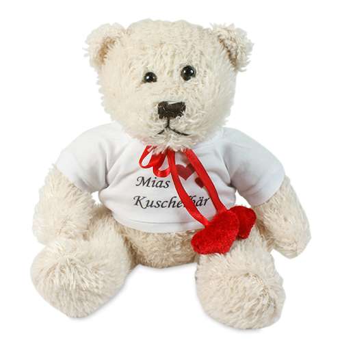 Personalised Two Hearts Teddy Bear white