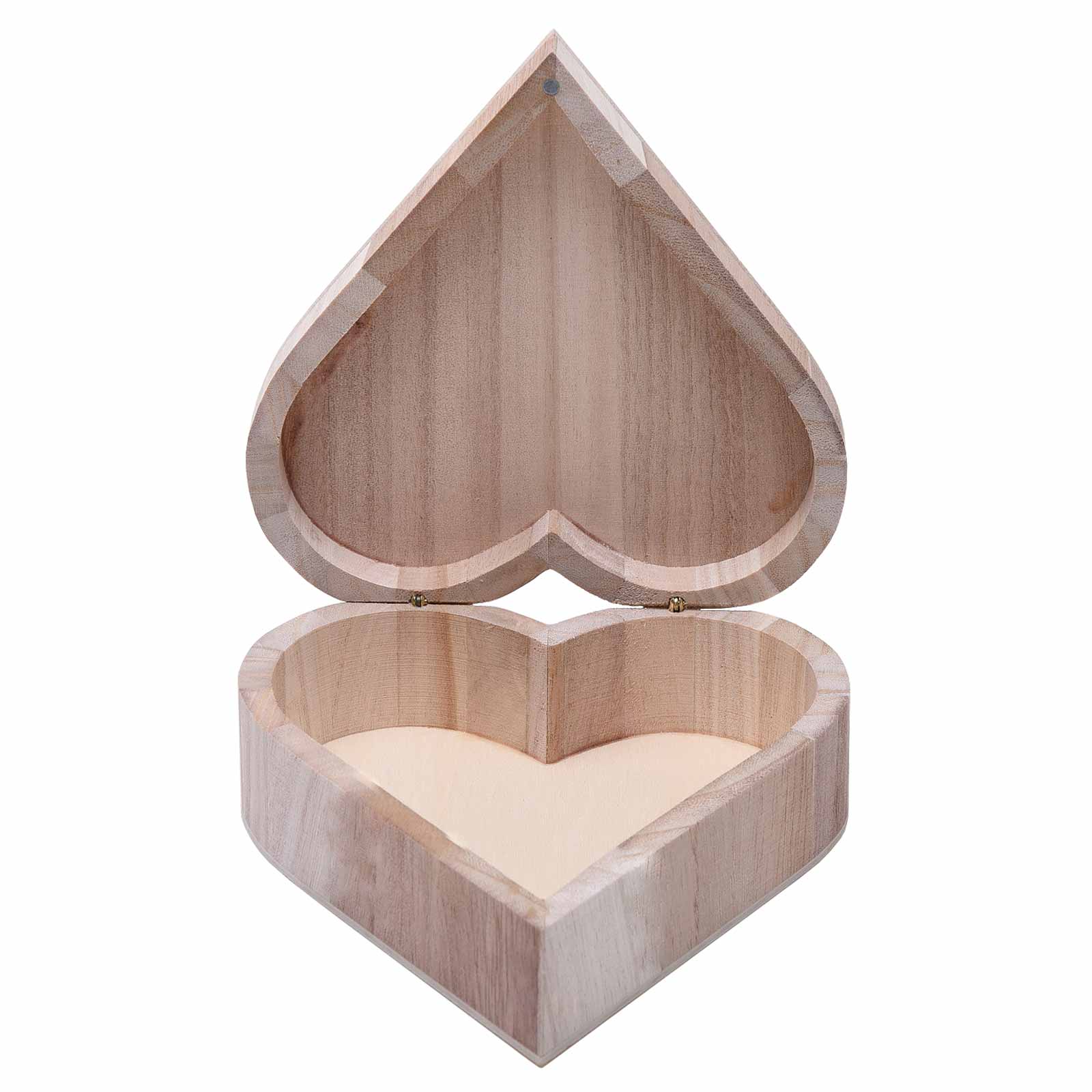 Personalised Large 15.5cm Wooden Hinged Heart Trinket Or Keepsake Box