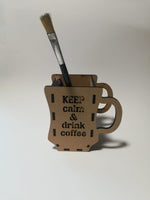 Load image into Gallery viewer, Mug Pencil Holder MDF Wood Laser Engraved
