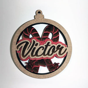Personalised Wooden Bauble Xmas Decoration