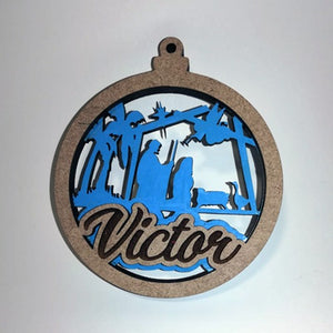 Personalised Wooden Bauble Xmas Decoration