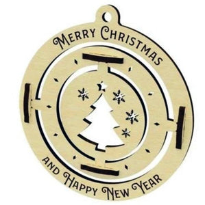 Personalised Wooden Bauble 3 Circles Xmas Decoration