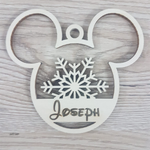 Load image into Gallery viewer, Personalised Xmas Tree Dangler Mickey or Minnie Mouse
