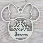 Load image into Gallery viewer, Personalised Xmas Tree Dangler Mickey or Minnie Mouse
