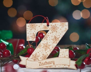 Personalised  Wooden Letter Xmas Decoration