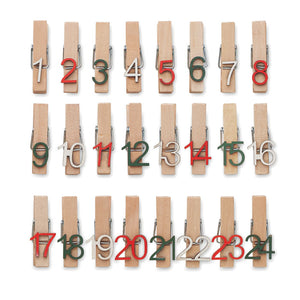 Wooden clips for advent calendar