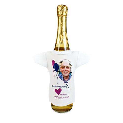 Personalised Bottle cover mini T-Shirt white