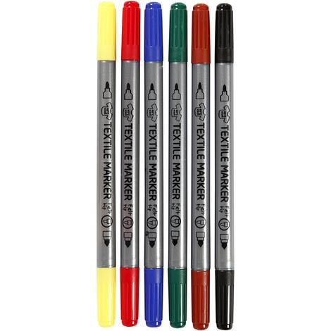 Fabric Markers - Pack of 6 Double Sided